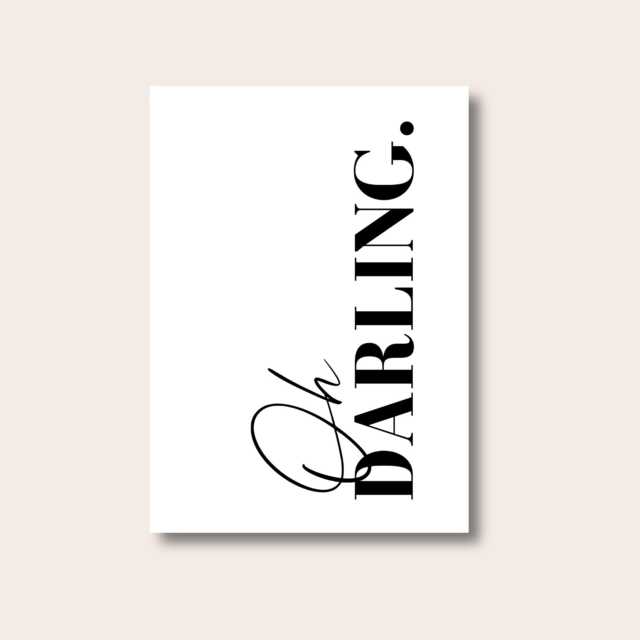 Prints For Bedroom, Oh Darling Print, Minimalist Wall Art, Modern Prints, Quote Art Dressing Room - image 1
