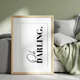 Prints For Bedroom, Oh Darling Print, Minimalist Wall Art, Modern Prints, Quote Art Dressing Room - thumbnail 2