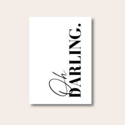 Prints For Bedroom, Oh Darling Print, Minimalist Wall Art, Modern Prints, Quote Art Dressing Room - thumbnail 1
