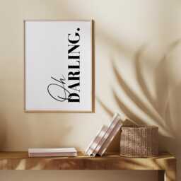 Prints For Bedroom, Oh Darling Print, Minimalist Wall Art, Modern Prints, Quote Art Dressing Room - thumbnail 3