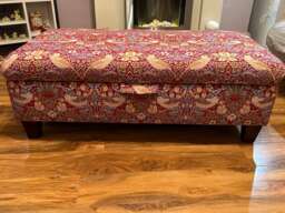 Upholstered Storagestool/Coffee Table in William Morris Strawberry Thief