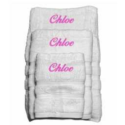 Embroidered Egyptian Cotton Towel Bale, Personalized Set - thumbnail 3