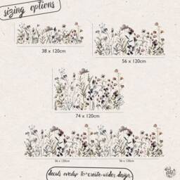 Magical Botanical Flower Wall Decal Border - Bottom - Easy To Apply Peel & Stick Floral Stickers For Nursery Decor - thumbnail 3