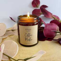 Coffee Mocha Rapeseed & Coconut Wax Candle - 150G Hand Poured Long Lasting Vegan Scented - thumbnail 3