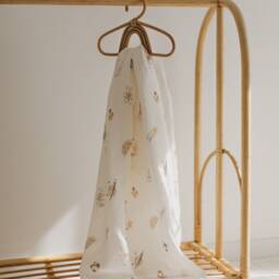 Cosmix Swaddle, Soft Space Muslin Blanket, Planet Star Naturel Color Baby Organic Blanket - thumbnail 4