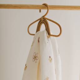 Cosmix Swaddle, Soft Space Muslin Blanket, Planet Star Naturel Color Baby Organic Blanket - thumbnail 2