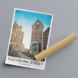 Cockburn Street, Edinburgh Travel Poster, Scottish Wall Art - thumbnail 3