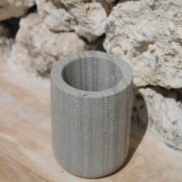 Stone Toothbrush Holder - Handmade - Modern Bathroom Decor Accessories Stoneware Set Gifts For Her - thumbnail 2