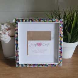 Colourful Rhinestones Square Photo Frame 6 X Inches - thumbnail 3