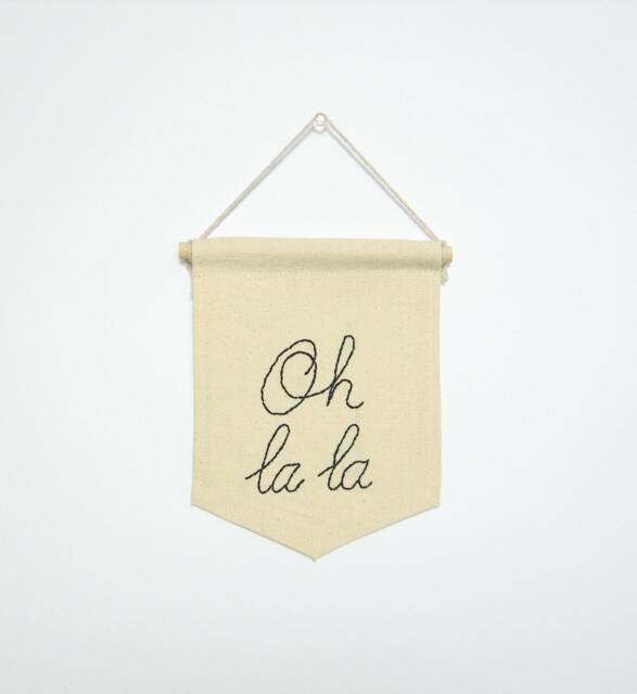 Oh La La, Mini Banner Wall Hanging, Love Gift, Quote, Dorm Decor, Friends Gift - image 1