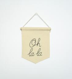 Oh La La, Mini Banner Wall Hanging, Love Gift, Quote, Dorm Decor, Friends Gift - thumbnail 1
