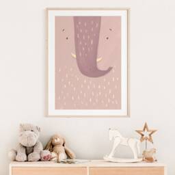 Enno Elephant Poster Old Pink I Safari, Jungle, Children's Room, Living Room Decoration, Poster, Download, Mural, Printable Picture Wall - thumbnail 4