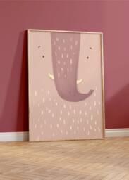 Enno Elephant Poster Old Pink I Safari, Jungle, Children's Room, Living Room Decoration, Poster, Download, Mural, Printable Picture Wall - thumbnail 1
