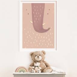 Enno Elephant Poster Old Pink I Safari, Jungle, Children's Room, Living Room Decoration, Poster, Download, Mural, Printable Picture Wall - thumbnail 2
