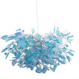 Unique Ceiling Lighting With Sea Color Flowers & Leaves For Dining Room, Living Room Or Bedroom. Modern Home - thumbnail 2