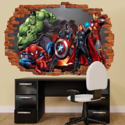 Avengers Wall Stickers Heroes Spiderman Hulk Thor Decal Mural Poster Kids Boys Room Decor 1113 - thumbnail 3
