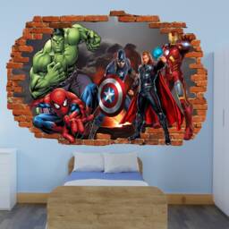 Avengers Wall Stickers Heroes Spiderman Hulk Thor Decal Mural Poster Kids Boys Room Decor 1113 - thumbnail 2