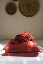 Linen Sheet Set in Terracotta. Bedding Queen. Farmhouse Bed Sheets - thumbnail 1