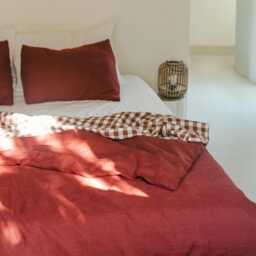 Linen Sheet Set in Terracotta. Bedding Queen. Farmhouse Bed Sheets - thumbnail 2