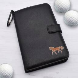 Brown Horse Design - Personalised Leatherette Golf Organiser Complete With Divot Repairer, Marker, Tees, Scorecard & Pencils - thumbnail 1