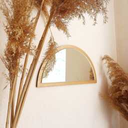 Half Circle Wall Mirror Decor, Moon Hanging Mirror, Arched Geometric Arch Sun Glass Modern - thumbnail 4