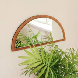 Half Circle Wall Mirror Decor, Moon Hanging Mirror, Arched Geometric Arch Sun Glass Modern - thumbnail 2