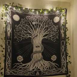 Gothic Tree Of Life Tapestry - Serpent Wall Hanging, Dark Academia Decor - thumbnail 2