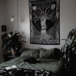 Gothic Tree Of Life Tapestry - Serpent Wall Hanging, Dark Academia Decor - thumbnail 3