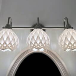 Geometric Flower 3-Light Bathroom Vanity Fixture By Photon Reef 3D Print Studio - thumbnail 2
