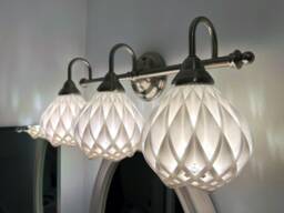 Geometric Flower 3-Light Bathroom Vanity Fixture By Photon Reef 3D Print Studio