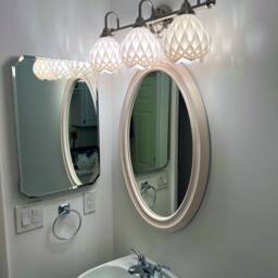 Geometric Flower 3-Light Bathroom Vanity Fixture By Photon Reef 3D Print Studio - thumbnail 4