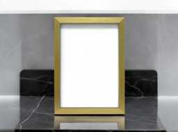 Gold Picture Frame, Thin Modern Photo Poster Frames, Handmade