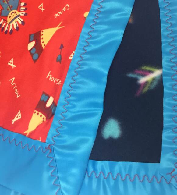 Handmade Vintage Inspired Native American Flannel & Fleece Baby Blanket - image 1