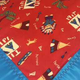 Handmade Vintage Inspired Native American Flannel & Fleece Baby Blanket - thumbnail 2