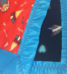 Handmade Vintage Inspired Native American Flannel & Fleece Baby Blanket - thumbnail 1