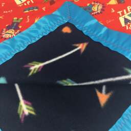 Handmade Vintage Inspired Native American Flannel & Fleece Baby Blanket - thumbnail 3