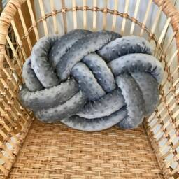 Decorative White Cushion in Infinity Knot, Minky Plush Flat Knot Pillow, Cozy Home Accent - thumbnail 4