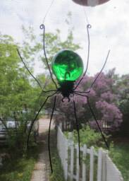 Wonderful Green Sun Catcher Window Spider Hanging Art, Made To Order
