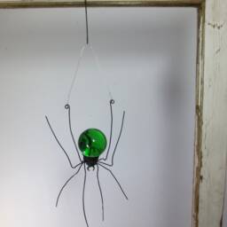 Wonderful Green Sun Catcher Window Spider Hanging Art, Made To Order - thumbnail 2