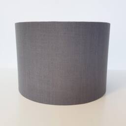 Grey Lampshade in Linen With White Lining, Textured Large Ceiling Lightshade - thumbnail 3