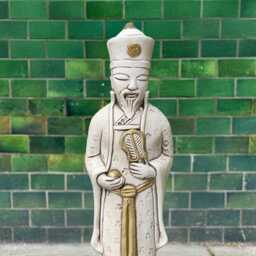 Outdoor Chinese Man Sculpture Concrete Asian Figurine Garden Feng Shui Statue Tradition Decoration Ancient Oriental Ornament Gift - thumbnail 4