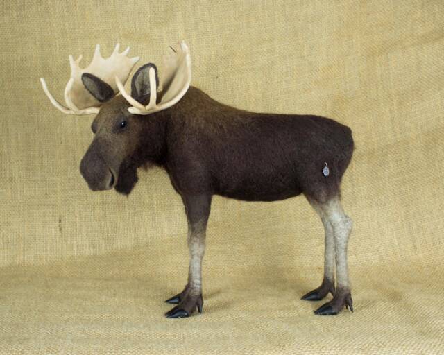 Made To Order Needle Felted Moose Custom Needle Felted Animal Sculpture - image 1