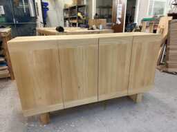Handcrafted Solid Beech Wood Sideboard Storage Cabinet - thumbnail 1