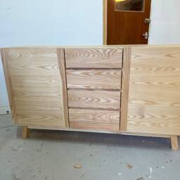 Handcrafted Solid Beech Wood Sideboard Storage Cabinet - thumbnail 2