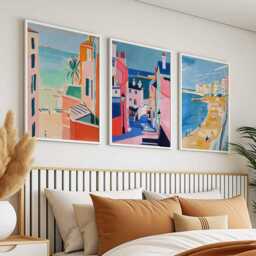 Set Of 3 Margate Posters, England Travel Prints, Wall Art Set, Seaside Poster Kent Coastline UK - thumbnail 3