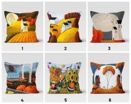 Fall Themed Farmhouse Pillow Case/Pumpkin Cover/Fall Trend Autumn Cushion Case/Housewarming Pillowcase/Home Decor/Gift For Her - thumbnail 1