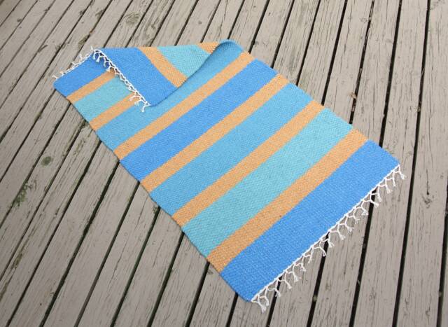 "Hand Woven Cotton Rug - 24"" X 44" - image 1