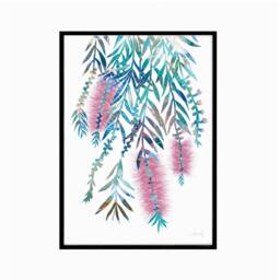 Pink Bottlebrush Print, Botanical, Living Room Art, Flower Painting, Australian Native, Native Wall Print Decor - thumbnail 3