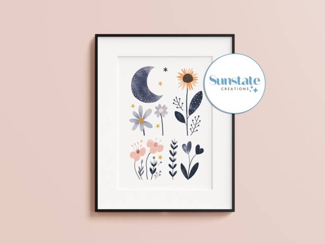 Nursery Prints, Wildflower Wall Art, Floral Prints For Nursery, Baby Girls Room, Posters, Pictures, Boys Room - image 1