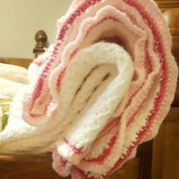Crochet Blanket. Pink Baby Handmade Afghan. Baby Girl Throw. Shower Gift - thumbnail 3